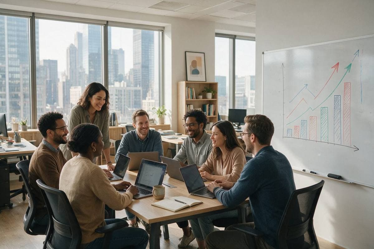 Development team collaborating in a Chicago office